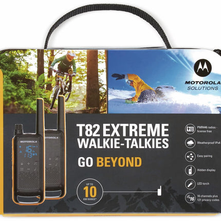 Motorola Talkabout T82 Extreme PMR raadiosaatja - kaksikpakk, 20*5*3, must, oranž
