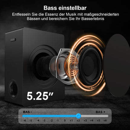 Hiwill Dolby Atmosega teleritele mõeldud heliriba, 200 W tippvõimsusega teleri heliriba juhtmega subwooferiga, Bluetooth 5.3 kõlar telerile, reguleeritavad kõrged ja bassid, HDMI eARC/Opt/AUX