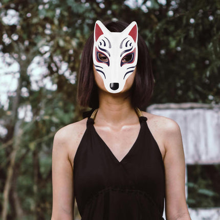 BESTONZON 2pcs Fox Mask for Adults Unpainted Animal Mask for DIY Craft Projects Halloween Masquerade Party Accessories Blank Masks for Decorating and Designing