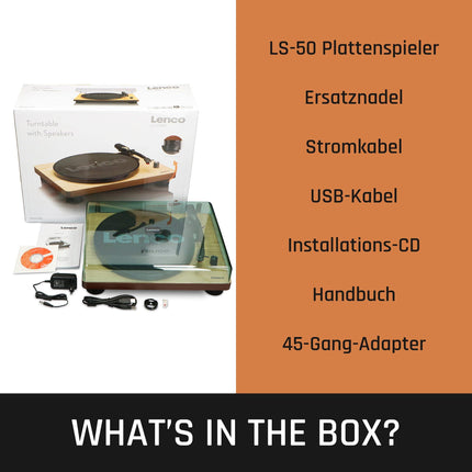 Lenco LS-50GY - Record player with integrated speakers - USB recording - 33, 45 and 78 RPM - Belt drive - MDF structure - Grey
