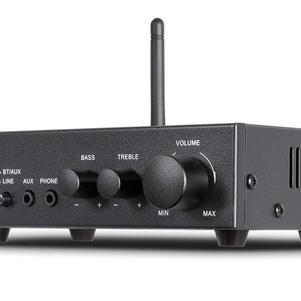 Dynavox minivõimendi CS-PA8, stereo digitaalvõimendi, kruvitavad ühendusklemmid, integreeritud Bluetooth-antenn ja kõrvaklapipesa, must