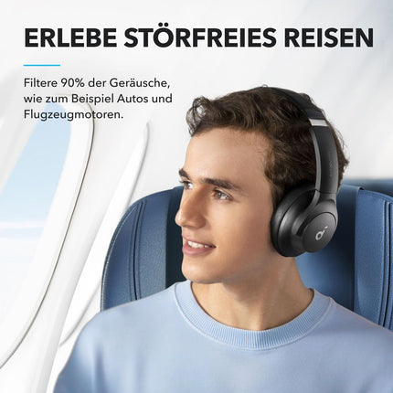 Soundcore by Anker Q20i juhtmevabad Bluetooth-kõrvaklapid hübriidse aktiivse mürasummutusega, 40-tunnine mänguaeg ANC-režiimis, kõrglahutusega heli, sügav bass, kohandamine rakenduse kaudu (must)
