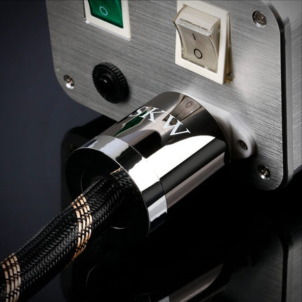 SKW Audiophile High-End toitekaabel, Schuko isas-emas toitejuhe, EU pistik subwooferile, võimendile, DV/AV (must, 1M)