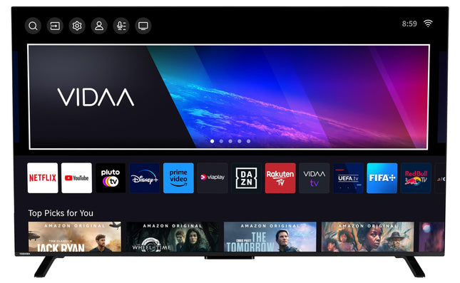 Toshiba 65QV2363DAW 65-tolline QLED-teler/VIDAA nutiteler (4K UHD, HDR Dolby Vision, kolmekordne tuuner, Dolby Audio) [2024]
