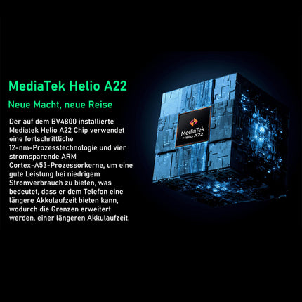 Blackview BV4800 - Välitingimustesse mõeldud 4G mobiiltelefon - 6,56-tolline ekraan - Helio A22 protsessor - 3 + 64 GB - Nutitelefon kauakestva 5180 mAh akuga - Kindarežiim - Must