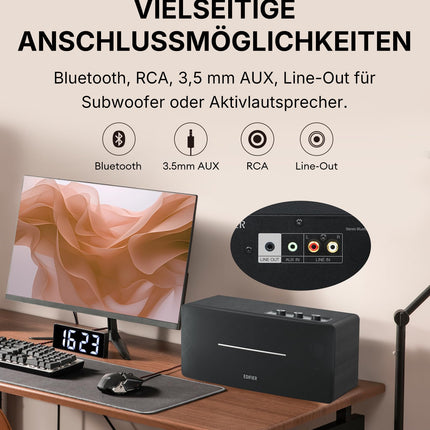 EDIFIER D12 kompaktne stereo kõlarisüsteem (70W) Bluetooth 5.0 ja infrapuna puldiga - ideaalne söögituppa, kööki, töökohale.
