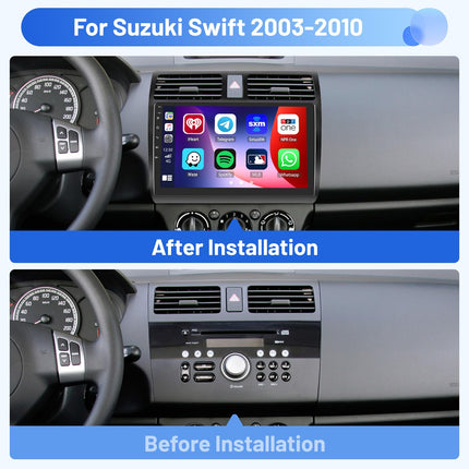 Inefala Android autoraadio Suzuki Swift 2003-2010 4+64G jaoks koos juhtmevaba CarPlayga, Android Auto, 10-tolline ekraan, tugi FM RDS 32EQ GPS Bluetooth WiFi SWC AHD tahavaatekaamera