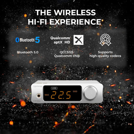 TOTAUDIO Topping DX3 Pro+ Bluetooth Headphone Amplifier (Silver)