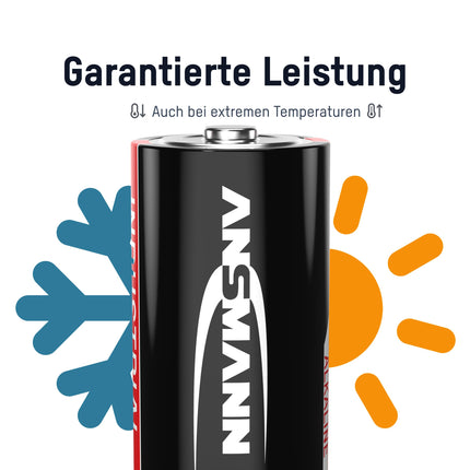ANSMANN tööstuslik leelispatarei Mono D LR20 pika elueaga professionaalne leelispatarei tööstuspatarei suure võimsusvajaduse jaoks (10 tk pakendis) suure mahutavusega, katab suure võimsusvajaduse