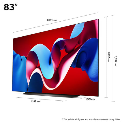 LG OLED83C47LA TV 83" (210 cm) OLED evo TV (α9 Gen7 4K AI processor, webOS 24, Dolby Vision, up to 120Hz) [Model year 2024]