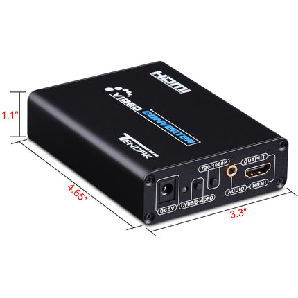 Tendak Composite S-Video AV RCA CVBS - HDMI adapter N64 PS2 - HDMI muunduri adapter toetab 720p/1080p 3RCA S-Video kaabliga