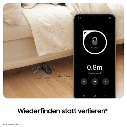Samsung Galaxy SmartTag2 Bluetooth jälgija, kompassivaade, lähedalasuva otsing, kuni 500 päeva aku tööiga, veekindel, valge (1 pakk)