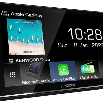 KENWOOD DMX7722DABS - 17,3 cm (6,8") digitaalne meedia AV-vastuvõtja juhtmevaba CarPlay ja Android Auto funktsiooniga (4x50W, DAB+/FM, BT, 3x eelväljundit 2,5 V, USB, iPod/iPhone'i juhtimine)