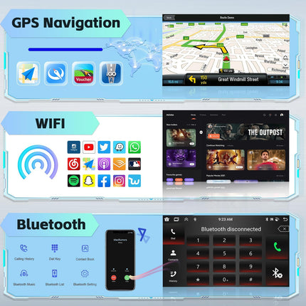 [8 südamikku 4G + 64G] Hikity autoraadio Android 13 Ford Transit Tourneo Custom 2013-2019 9-tollise puutetundliku ekraaniga raadio 1280 * 720 piksliga 32EQ FM RDS juhtmevaba Carplay Android Auto GPS navigatsioon tahavaatekaamera
