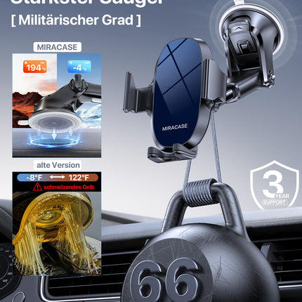 Miracase universaalne autotelefonihoidja [tugev iminapp ja metallkonks] autotelefonihoidja ventilatsioonile, armatuurlauale, esiklaasile, telefonihoidja iPhone'ile, Samsung Galaxy'le, kõigile nutitelefonidele, sinine