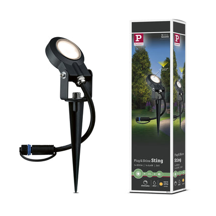 Paulmann lighting system Plug&amp;Shine LED garden spotlight LED 6 W warm white Plug&amp;Shine Sting 93934