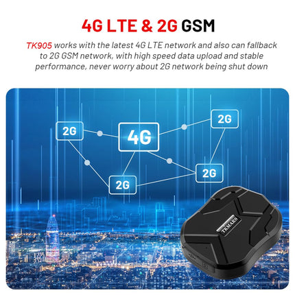 TKMARS TK905 auto 4G GPS-jälgija, 5000mAh aku, töötab SMS-i/rakenduse/veebiplatvormi kaudu ilma tellimuseta, erinevad alarmirežiimid, magnetiline jälgimisseade sobib sõidukitele/veokitele/autopargile
