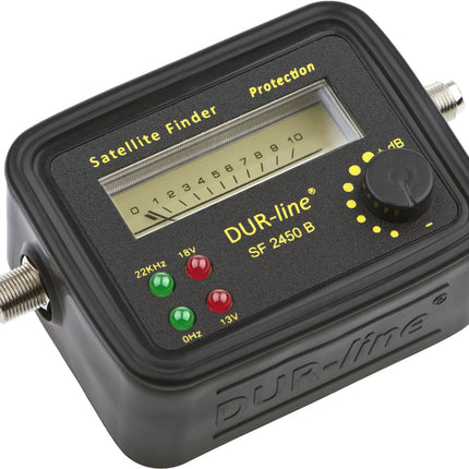 DUR-line® SF 2450 B - Satfinder - Mõõteseade kummist kaitsekattega digitaalse satelliitantenni täpseks reguleerimiseks - kõrge tundlikkus - komplektis F-kaabel ja suurepärased juhised