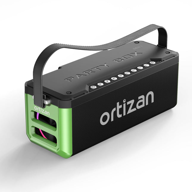 Ortizan Bluetooth Speaker M10 Partybox Bluetooth Boombox, 100W Music Box with IPX7 Waterproof, LED Lights, Pro EQ, DSP, Power Bank, TF Card, AUX