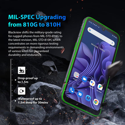 Blackview lepinguta õues kasutatav nutitelefon BV5200 PRO, ArcSoft® 13MP+8MP, 4GB+64GB (1TB laienduskaart), Android 12 DUAL SIM IP68 MIL-STD-810H veekindel nutitelefon, 6.1'' HD+, 5180mAh aku, NFC oranž