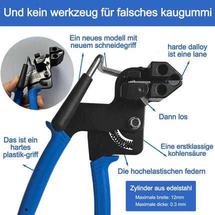 Stainless steel cable ties and metal tie gun, 100 pieces 4.6 x 300 mm metal cable tie tool, cable tie gun for stainless steel cable ties, cable tie gun for tightening cut cable ties