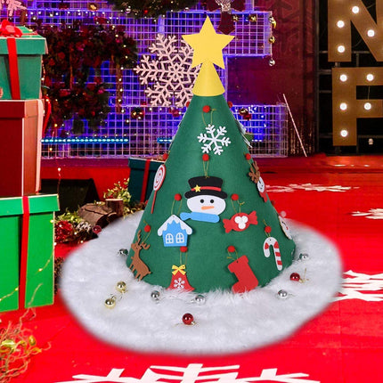 BAKAJI Christmas tree for children made of felt with 15 Christmas decorations + comet star Applicable size 70 x 50 cm Color green Decoration Christmas toy children's room