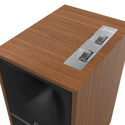 Klipsch The Sevens aktiivkõlarid (paar) - Titan LTS ventileeritav kõrgsageduskõlar, Bluetooth-ühendus, kõrglahutusega heli, dünaamiline bassi ekvalaiser, pähklipuu