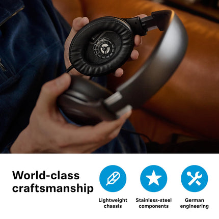 Sennheiser HD 620S suletud kõrvaklapid – audiofiilidele mõeldud stereoheli kõlarilaadse ruumilise tunnetuse ja optimeeritud surround-heliga kaasahaarava heli loomiseks – kaabliga, must