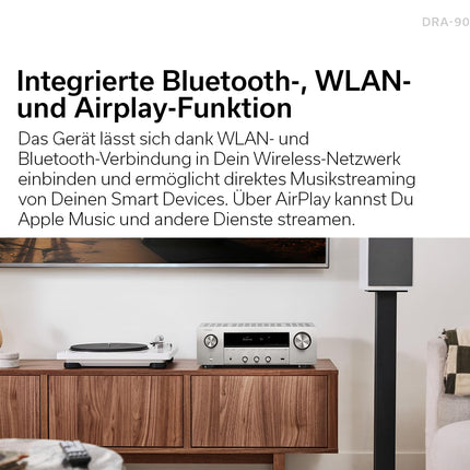 Denon DRA-900H 2.2-kanaliga 145W 8K AV võimendi sisseehitatud HEOS-iga - hõbedane
