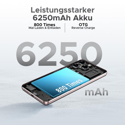 DOOGEE Note 58 Pro Android 15 nutitelefon ilma lepinguta 32GB+256GB kaheksatuumaline 6.75" HD+ 90Hz mobiiltelefon ilma lepinguta 6250mAh mobiiltelefon odav 16MP+8MP SIM-kaardivaba mobiiltelefon kahe SIM-kaardiga 4G/GPS/NFC/sõrmejäljelugeja