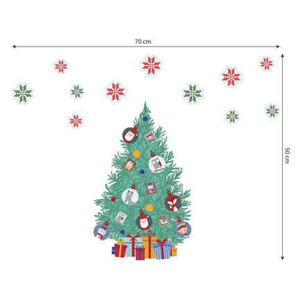 WALPLUS 40x28cm Christmas Decorations Wall Stickers Bubble Christmas Tree Stickers Wall Art Window Clings Display Decals Living Room Sale Clearance Home Living Room Bedroom DIY