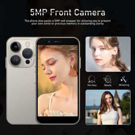 CatCalls Mini Smartphone Unlocked 4G Mobile Phone, 3.0 inch, 32GB Expandable up to 128GB, Dual SIM Dual Camera, Android 10.0, Support WiFi Bluetooth Backup Phone (XS15-Gold)