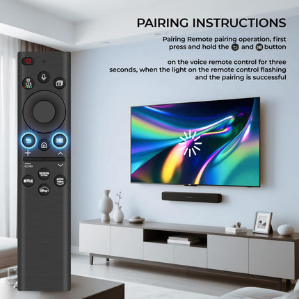 Replacement Remote Control for Samsung, BN59-01385A Solar Charging Voice Remote Control for Samsung Smart TV, Universal for Sam-sung TVs-Remote Controls Compatible with Sam-sung 2021-2023 Neo LED Smart 4K HD TV