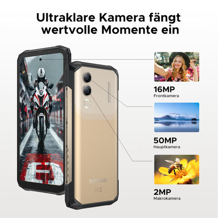 DOOGEE Blade 20 Turbo 5G AI Android 15 Outdoor Handy Ohne Vertrag, 10300mAh/33W, 32GB+256GB/TF 2TB Outdoor Smartphone, 50MP AI Kamera, 6.6" IPS Display, 3 Karten Dual 5G SIM/ IP68/ NFC/GPS/Face ID/OTG