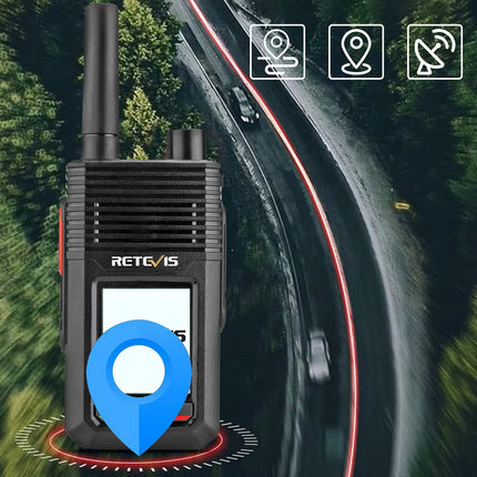 Retevis RB20 võrguühendusega kahesuunaline raadiosaatja, 4G piiramatu levialaga raadiosaatja, 4000mAh mini pika levialaga pihuarvuti GPS-iga, meeskonnale, veoautojuhile (must, 2 tk pakis)