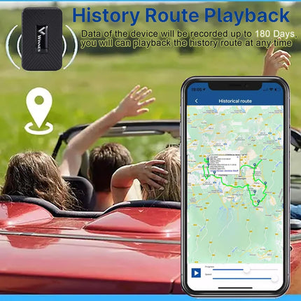 Micro GPS Tracker Magnet Realtime Mini GPS Locator Real Time Satellite Portable Location Tracker 1500mAh Battery, Geo-Fence Alarm Free App for Kids Motorcycle Car