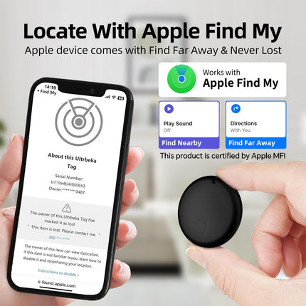 WALLFID Air Tag, Item Finder, Key Finder Compatible with Apple Find My (iOS Only), Track Your Keys, Wallet, Luggage, Backpack (2Tag)