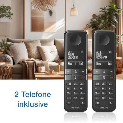 Philips D4752B/01 DECT juhtmeta telefon automaatvastajaga, 2 telefonitoruga