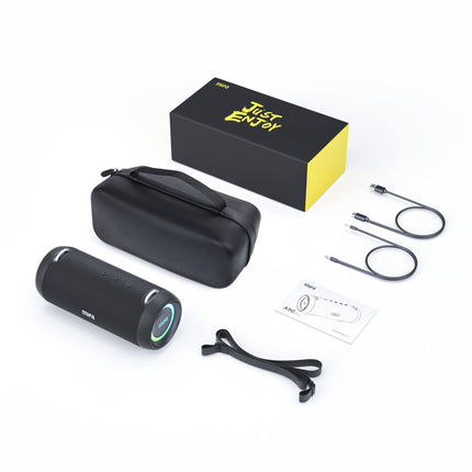 MIFA A90 Bluetooth Speaker 60W Wireless IPX7 Waterproof RGB LED Light 30 Hours Battery, USB/Micro SD Card/AUX-in Playback True Wireless Stereo with Protective Case/Portable Strap