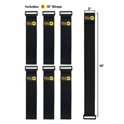 Wrap-It hoiukarp Super-Stretch, 18" (6 tk) - elastsed takjakinnitused - pikendusjuhtme korraldaja, vooliku- ja kaablisidemed, juhtmehoidik