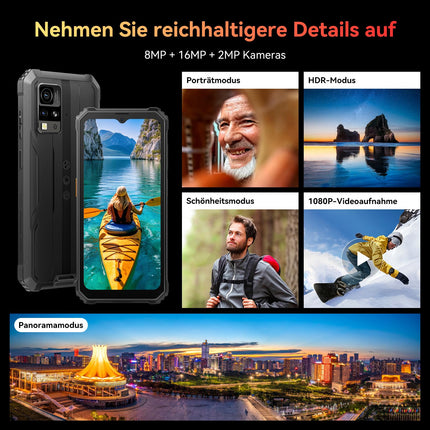Blackview BV4800SE Andriod 15 Outdoor Handy Ohne Vertrag, 12GB+64GB/2TB TF, Gemini AI 90Hz 6.56" Display Outdoor Smartphone Ohne Vertrag, 16MP+8MP Octa-Core NFC, IP69K Buastellenhandy