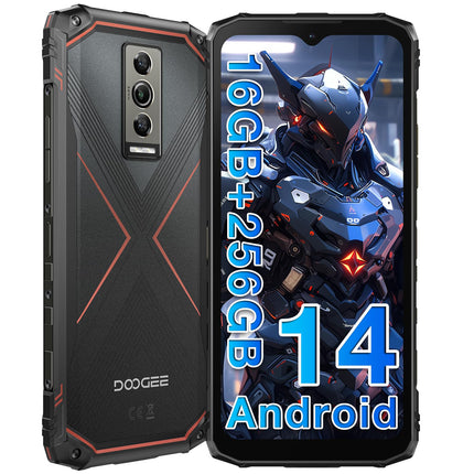 DOOGEE Blade 10 PRO [2024] Outdoor Smartphone Ohne Vertrag Android 14, 16GB+256GB(2TB) Outdoor Handy, 6.56'' HD+, 50MP+8MP Kamera 5150mAh Baustellenhandy, 3 Card Slot/IP68/69K/NFC/Face ID/OTG