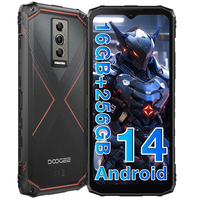 DOOGEE Blade 10 PRO [2024] Outdoor Smartphone Ohne Vertrag Android 14, 16GB+256GB(2TB) Outdoor Handy, 6.56'' HD+, 50MP+8MP Kamera 5150mAh Baustellenhandy, 3 Card Slot/IP68/69K/NFC/Face ID/OTG