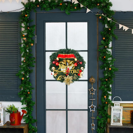Christmas decoration wreath door, door wreath front door outside Christmas, Christmas wreath door wreath, ideal for decorating entrance doors, fireplaces, shop windows, rooms and Christmas trees, 30cm
