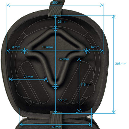 iGadgitz U3804 Black Eva Carrying Hard Case Protective Cover Compatible with Headphones Headset