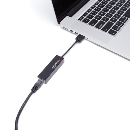 Amazon Basics Ethernet LAN Network Adapter, USB 2.0, 10/100 Mbps &amp; Ethernet Network Cable, RJ45, Cat6, 3 m, 1,000 Mbps