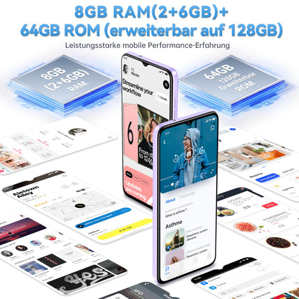 OUKITEL C57S Android 14 nutitelefon ilma lepinguta 4G - 8GB+64GB/128GB mobiiltelefon odav, kaheksatuumaline, 6,52-tolline HD+, 4300mAh mobiiltelefon ilma lepinguta, 4G kolmekordne SLM SIM-kaardivaba mobiiltelefon 2-aastane garantii - sinine