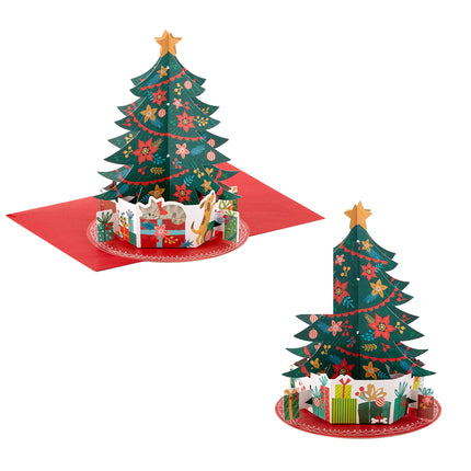 Hallmark Paper Wonder hüpikkaardid jõuludeks, jõulupuu (8 kaarti ja ümbrikku)