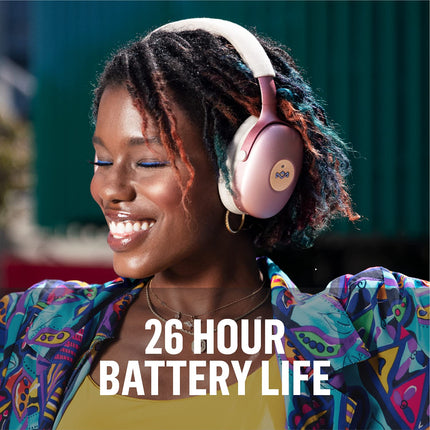 House of Marley Positive Vibration XL ANC kõrvapealsed mürasummutavad kõrvaklapid, juhtmevabad Bluetooth-kõrvaklapid - jätkusuutlikest materjalidest Bluetooth-kõrvaklapid, 35 tundi taasesitust, mikrofon, ANC-kõrvaklapid, mustad