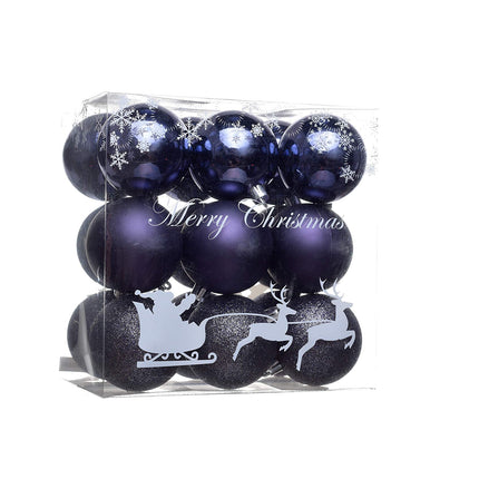 Heitmann Deco Christmas tree - set of 18 - balls - Christmas tree - Christmas balls - purple - gloss - glitter - diameter: approx. 6 cm